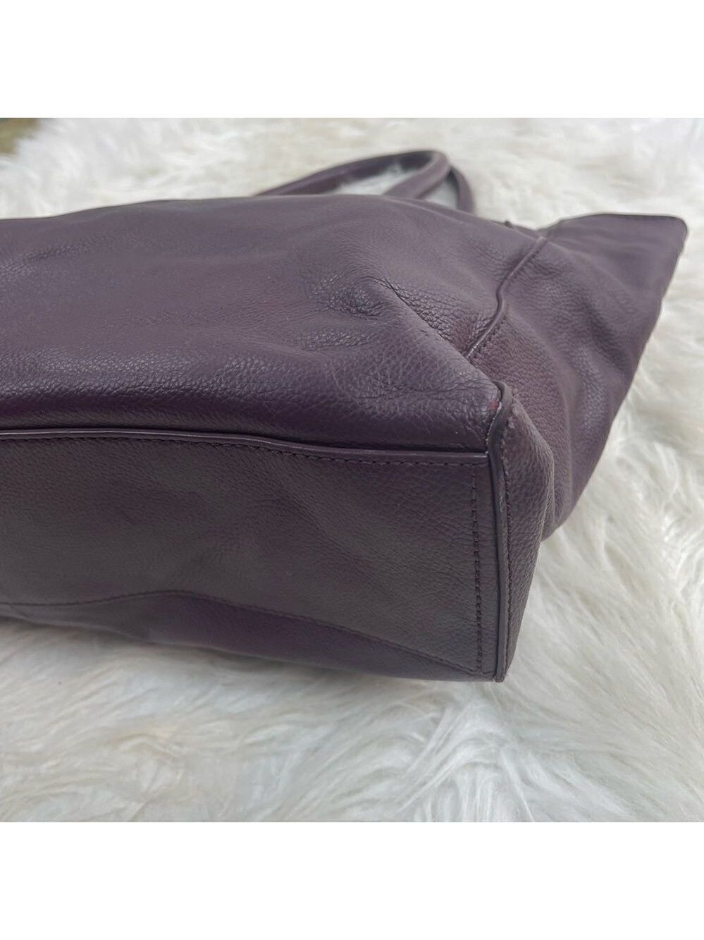 Cole Haan Purple Leather Dual Strap Handbag - Picture 4 of 16